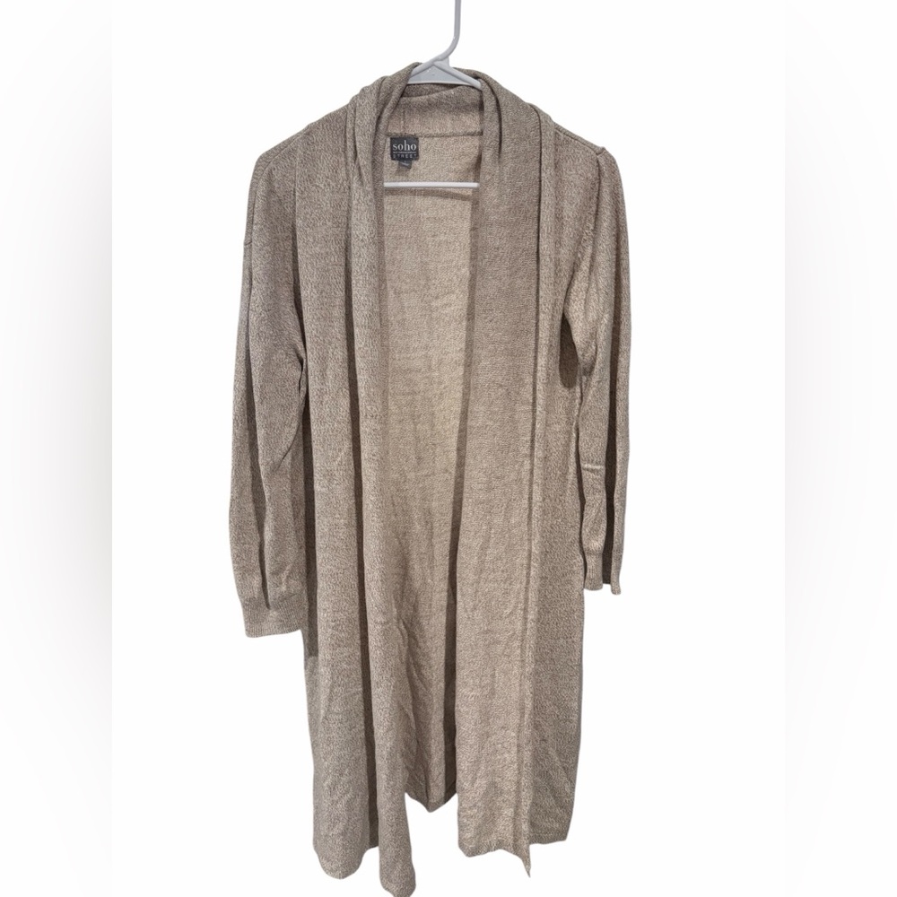 Soho Street Long Open Cardigan Duster Sweater Size L